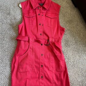 VENUS Vibrant Red Denim Dress